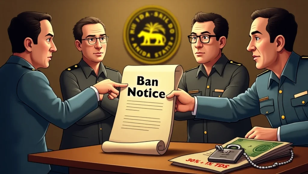 crypto ban notice